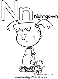N Is For Nightgown Alphabet Coloring Pages Coloring Pages Alphabet Book
