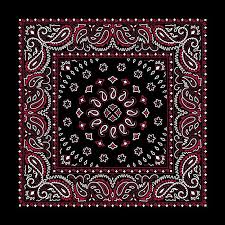 Amazon Com Black With Red Square Burst Paisley Bandana Single Piece 22x22 Clothing Paisley Stencil Bandana Design Bandana Colors