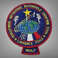 Vintage NASA SPACE WOLF LAWRENCE BLOOMFIELD TITOV Embroidered 4” Patch