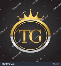 Initial Letter Tg Logotype Company Name With Oval Shape And Crown Gold And Silver Color Vector Logo For Business A A Initial Letters Lettering Company Names