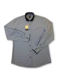 Olymp Casual Modern Fit Shirt In Blue Micro Horizontal Line