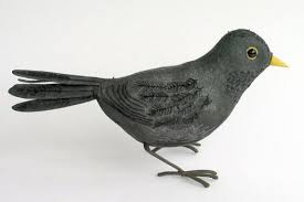 Black Bird With White Tail Uk Limilee Bird Sculpture Fabric Birds Black Bird