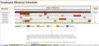 Employee Absence Schedule Template Excel Calendar Template Excel Templates Excel Calendar