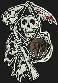 Son Of Anarchy Embroidery Design Grim Reaper Logo Blankets Big Huge