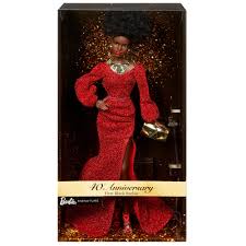 Barbie Signature 40th Anniversary First Black Barbie Doll In Red Gown With Doll Stand And Certificate Of Authenticity Walmart Com In 2020 Black Barbie Barbie Shop Barbie