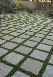 Limestone Squares With Thyme In The Side Garden By The Livingroom Small Backyard Landscaping Outdoor Tiles Backyard Patio