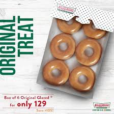 So with the discount, you get 24 donuts for only about $0.37 per donut. Get Half Dozen Krispy Kreme Doughnuts For Only P129 From April 23 To May 1