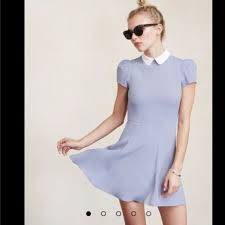 Reformation Baby Blue Peter Pan Collar Dress Peter Pan Collar Dress Cute Skirt Outfits Collar Dress