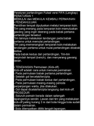 8 tendangan permulaan (kick off). Peraturan An Futsal Versi Fifa