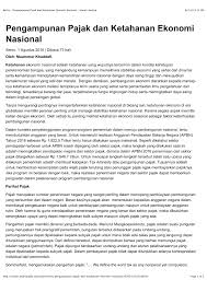 Sistem perbendaharaan dan anggaran negara (span) adalah sistem pengelolaan keuangan negara yang terintegrasi dan berbasis it. Pdf Pengampunan Pajak Dan Ketahanan Ekonomi Nasional