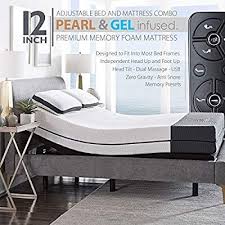 Amazon Com Blissful Nights Ananda 12 Split King Pearl And Cool Gel Infused Memory Foam Mattress Adjustable Beds Adjustable Bed Mattress Adjustable Bed Frame