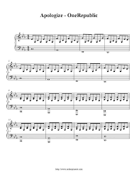 Birdy Skinny Love Chords Piano Apologize Piano Sheet Music By Onerepublic At Onlinepianist Sheet Music Piano Sheet Music Piano Sheet