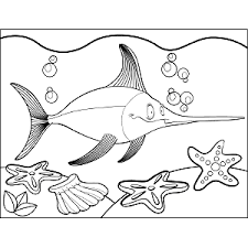 Coloring pages online for whole family, free to print or save. Swordfish Bubbles Coloring Page