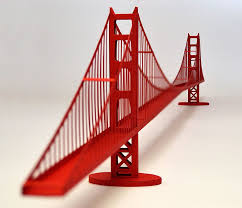 Golden Gate Bridge Architecture Paper Model Kit San Francisco Art Deco Papercraft 3d Art Supplies Back To School Project Golden Gate Bridge Bridge Model Golden Gate