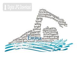 Swimmer Art Girl Swimmer Word Art Swimming By Bymywordcreations Gifts For Swimmers Swimming Quotes Digital Word