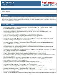 The qualification possessed by an assistant manager is dependent on his/her job industry. Restaurant Job Descriptions