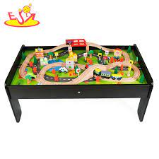 A working crane loads and unloads cargo from the train and a sturdy, molded plastic railroad track encircles the whole train table. Customize Educational 90pcs Pink Wooden Train Set Table For Kids W04c009b Buy Train Set Table Train Set Table Wooden Train Set Table Product On Alibaba Com