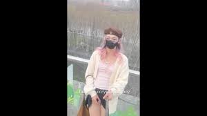 Wearing a short skirt, exposing the dick in every corner of the park, and  finally cumming