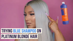 The purple cancels out the yellow tinge that can show up in blonde hair, which cools unwanted brassy tones and brightens highlights, says joshua rossignol, international hairstylist. Blue Shampoo On Platinum Blonde Hair Before And After Youtube