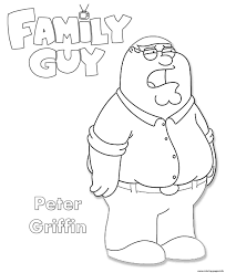 Printable drawings and coloring pages. Family Guy Peter Griffin Coloring Pages Printable
