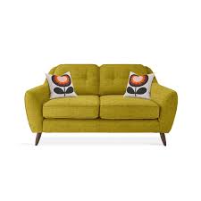Add to your space, modern small sofas in 2 seater styles for a stylish finish. Orla Kiely Laurel Small Sofa 2 Seat Eske Yellow Olive