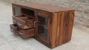 It is made of solid veneer wood. Buy Solid Sheesham Wood Tv Cabinet Online Tv Unit For Modern Home Furniture Online Buy Wooden Furniture For Every Home Sunrise International