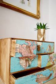 Simple And Brilliant Ikea Moppe Hack With Maps Diy Wallpaper Diy Dresser Diy Wall Decor
