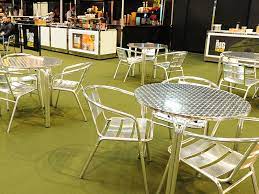 We operate 7 days a week and hire goods to over 200 events each week from our 25,000 sqft warehouse in haringey, north london. Aluminium Cafe Table Event Hire Uk