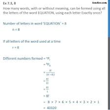 Decide where, for example, all the s's will. Ex 7 3 8 How Many Words Can Be Formed Using Equation Ex 7 3