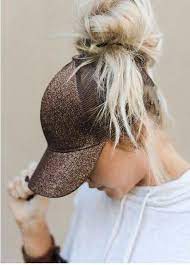 Glitter Ponytail Cap Hat Hairstyles Hair Styles Ponytail Hat