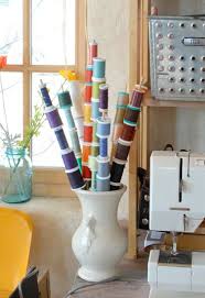 Thread organizer from a cork board and toothpicks. 20 Thread Bobbin Storage Ideas The Scrap Shoppe