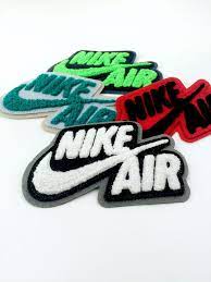 Soft Chenille Patches On Felt Backing For Nike Air Custom Embroidered Patches Fashion Logo Branding Embroidered Patches