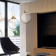 Spherical Hanging Ceiling Light With Closed Glass Shade Integrated Led Modern Pendant Lighting Beautifulhalo Com