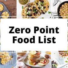 weight watchers zero points food list