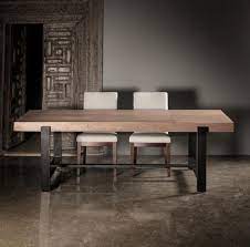 Acacia Dining Table With Metal Legs Table Dining Room Spaces Dining