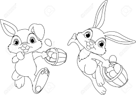 Because delicious easter treats don't have to cost a fortune. Cute Easter Bunny Hiding Eggs Coloring Page Royalty Free Cliparts Vectors And Stock Illustration Image 12976435