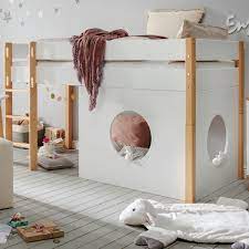 Funktionelles halbhohes bett kinderbett mit schreibtisch und kleinen kleiderschr. Infanscolor Halbhohes Bett In Buche Weiss 90 X 200 Cm Versandkostenfrei Und Gunstig Bei Uns Kaufen Wallenfels Onlineshop