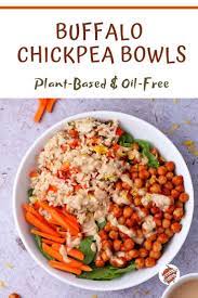 Buffalo Chickpea Bowls Plant Based Spicy Recipes Vegan Salad Recipes Whole Food Recipes