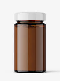 Download Amber Glass Jar With Powder Mockup Smarty Mockups