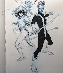 Kitty Pryde Lockheed And Nightcrawler By Jerome Opena Excalibur Nightcrawler Kittypryde Marvelco Comic Book Art Style Nightcrawler Art Drawing Superheroes