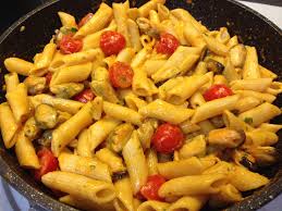 Pates Moules Tomates Cerises Et Pesto Rosso Pates Aux Moules Tomates Cerises Cuisine