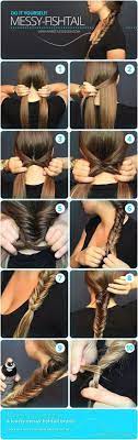 Learn How To Make A Fishtail Braid Messy Fishtail Braid Tutorial Easy Step By Step Photos Hair Styles Messy Fishtail Braids Long Hair Styles