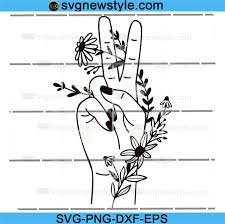 Wildflower Svg Peace Sign Floral Bouquet Svg Png Dxf Eps Cricut File Silhouette Art Svg New Style