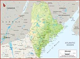Amazon Com 60 X 45 Giant Maine State Wall Map Poster With