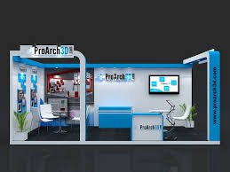 Exhibition Stall 3d Model Free 6x3 2 Sides Open Proarch3d Com Exhibition Stall Design Exhibition Stall Stall Designs
