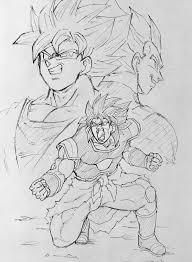 Goku Vegeta And Broly Personajes De Dragon Ball Dibujos Dibujo De Goku