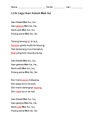 Ikan kekek mak iloi iloi lagu kanak kanak melayu malaysia lirik mudah diikuti dan sedap di dengar. Lirik Lagu Jawapan
