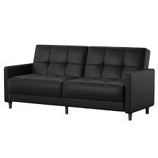 Mercury Row Benitez Full 76 Wide Faux Leather Tufted Back Convertible Sofa Reviews Wayfair Complete with a gold nailhead trim.