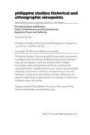Check spelling or type a new query. Pdf Privileging Roots And Routes Filipino Intellectuals And The Contest Over Epistemic Power And Authority