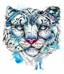 Icy Snow Leopard Abby Diamond Leopard Art Snow Leopard Art Leopard Art Print